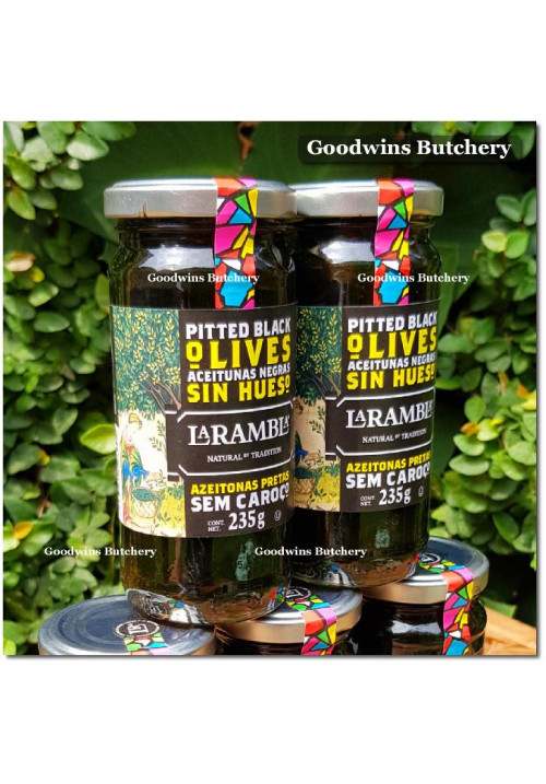 Pickle olive BLACK OLIVE PITTED LaRambla Spain 235g LA RAMBLA